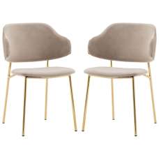 Whaler Taupe Fabric Dining Chairs In Pair - UK