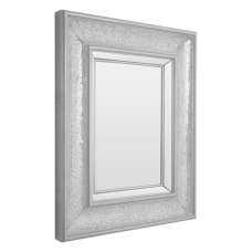 Whinny Rectangular Wall Bedroom Mirror In Antique Silver Frame - UK