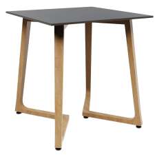 Wichita 12mm HPL Top Black Dining Table 70cm with Oak Legs - UK