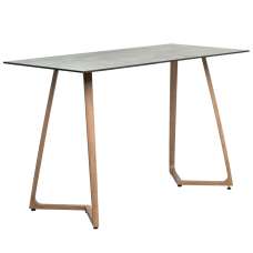 Wichita 12mm HPL Top Grigio Bar Table 180cm with Oak Legs - UK