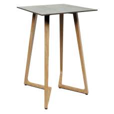 Wichita 12mm HPL Top Grigio Bar Table 70cm with Oak Legs - UK