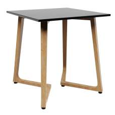 Wichita 18mm MFC Top Black Dining Table 70cm with Oak Legs - UK