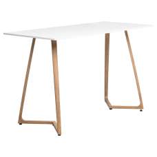 Wichita 18mm MFC Top White Bar Table 180cm with Oak Legs - UK