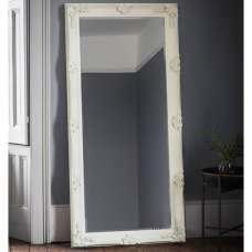 Wickford Large Rectangular Leaner Floor Mirror In Cream - UK