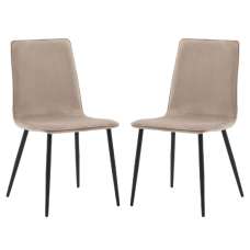Wickham Taupe Fabric Dining Chairs In Pair - UK