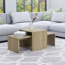 Wilde Wooden Set Of 2 Coffee Tables In Sonoma Oak - UK