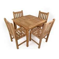 Willow Wooden Square Dining Table With 4 Chairs In Natural - UK