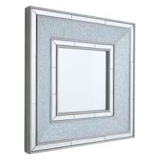 Wilmer Square Wall Bedroom Mirror In Antique Silver Frame - UK