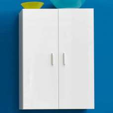 Eterno Tall Bathroom Cabinet In Oak And White High Gloss Wilmore Wall Bathroom Cabinet In White With High Gloss Fronts