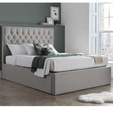 Wilmot Fabric Ottoman Storage King Size Bed In Grey - UK