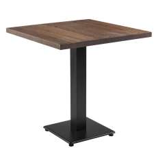 Wingate Medium Wooden Square Dining Table In Smoked - UK