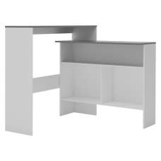 Winnie Wooden Bar Table With 2 Table Tops In Grey And White - UK