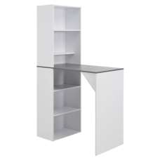 Winnie Wooden Bar Table With Cabinet In Grey And White - UK