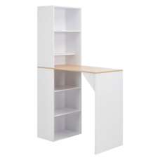 Winnie Wooden Bar Table With Cabinet In Oak And White - UK