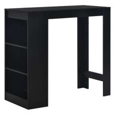 Winnie Wooden Bar Table With Shelf In Black - UK