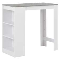 Winnie Wooden Bar Table With Shelf In Concrete And White - UK