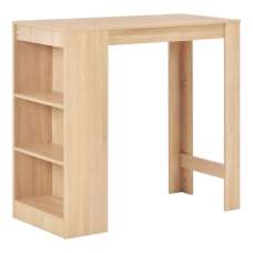 Winnie Wooden Bar Table With Shelf In Oak - UK