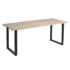 Worley 180cm Wooden Dining Table In Extra White And Black - UK