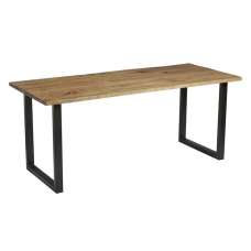 Worley 180cm Wooden Dining Table In Rustic Antique And Black - UK