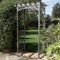 Worsley Metal Garden Arch In Gunmetal Grey - UK
