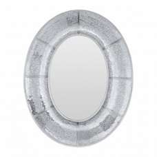 Wrens Oval Wall Bedroom Mirror In Antique Silver Frame - UK