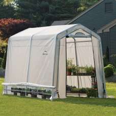 Wyck Garden Greenhouse With Metal Frame In White - UK