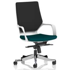 Xenia Fabric Office Chair With Arms In Maringa Teal And Black - UK