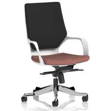 Xenia Fabric Office Chair With Arms In Rivet Forge And Black - UK