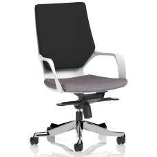 Xenia Fabric Office Chair With Arms In Rivet Fuse And Black - UK