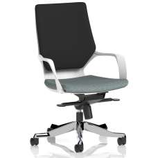 Xenia Fabric Office Chair With Arms In Rivet Tensile And Black - UK