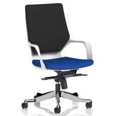 Xenia Fabric Office Chair With Arms In Stevia Blue And Black - UK