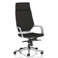 Xenia High Back Fabric Office Chair With Arms In Black - UK
