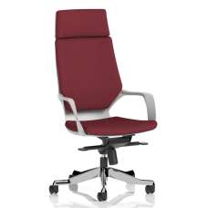 Xenia High Back Fabric Office Chair With Arms In Ginseng Chilli - UK