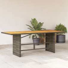 Xorell Garden Grey Acacia Wood Top Dining Table with Poly Rattan Base - UK