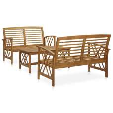 Yerivo Garden Acacia Wood Lounge Set in Brown - UK