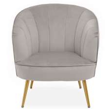 Yolinda Upholstered Velvet Armchair In Grey - UK