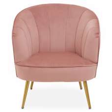 Yolinda Upholstered Velvet Armchair In Pink - UK
