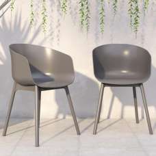 York Outdoor Charcoal Resin Dining Chairs In Pair - UK