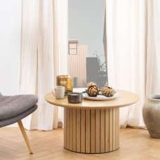 York Wooden Coffee Table Round In Oak - UK