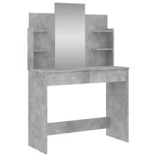 Ypsilanti Wooden Dressing Table With Mirror - Concrete Grey - UK