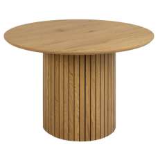 Yucaipa Wooden Round Dining Table In Matt Wild Oak - UK