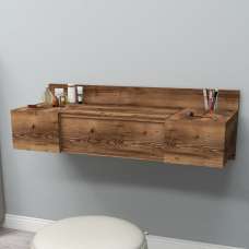Zakkum Wooden Wall Mounted Dressing Table with Mirror in Lydia - UK