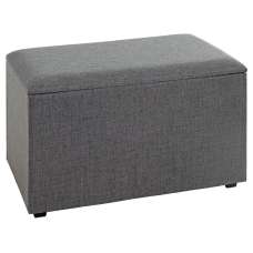 Zapopan Large Textile Fabric Storage Ottoman In Anthracite - UK
