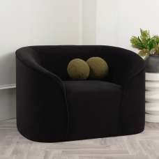 Zapopan Velvet 1 Seater Sofa - Black - UK