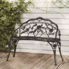 Zavino Outdoor Aluminium Seating Bench in Black - UK