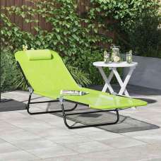 Zavira Garden Textilene Folding Sun Lounger in Green - UK