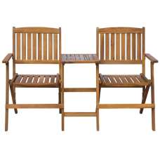 Zaviso Garden Acacia Wood Folding Chairs with Tea Table in Brown - UK