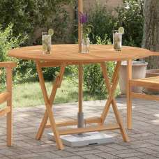 Zaviso Garden Round Solid Wood Dining Table in Brown - UK