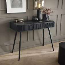 Zebulon Wooden Laptop Desk With 2 Drawers In Black - UK