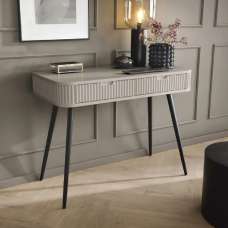 Zebulon Wooden Laptop Desk With 2 Drawers In Cashmere - UK